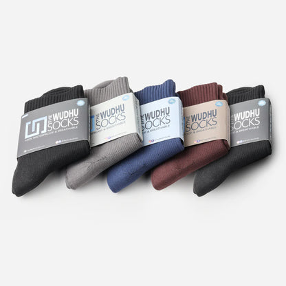 pack of 5 socks in different colors by the wudhu socks